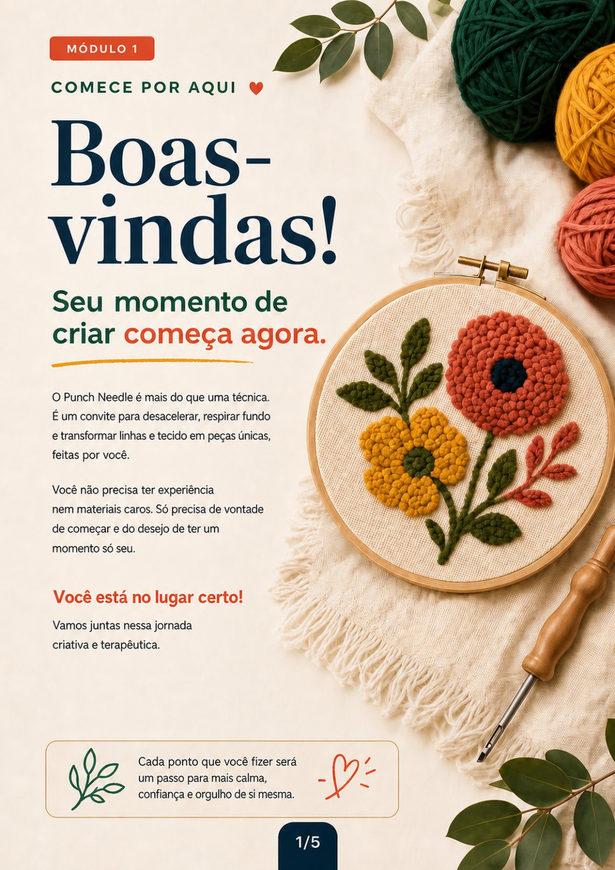 Modelo de punch needle floral